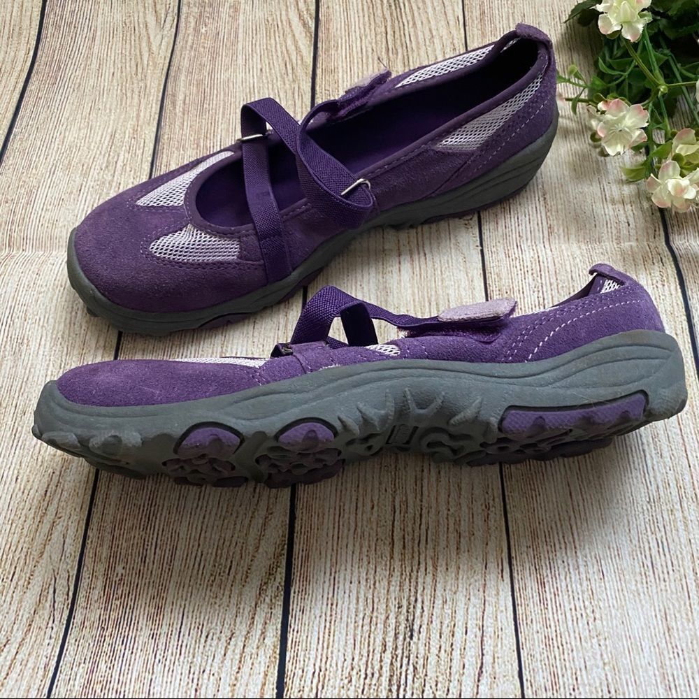 LANDS END Womens Mary Jane Z-Strap Terrain Purple